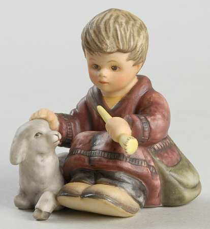 Berta Hummel Miniature Nativity Shepherd Boy Sitting W/Lamb - Boxed