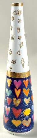 Artis Orbis - Maria Love Hearts- Bottle Vase Blue - No Box 42