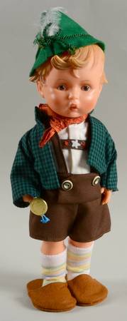 Goebel Hummel Dolls-Vinyl 1700 Hansl-Little Hiker - Boxed