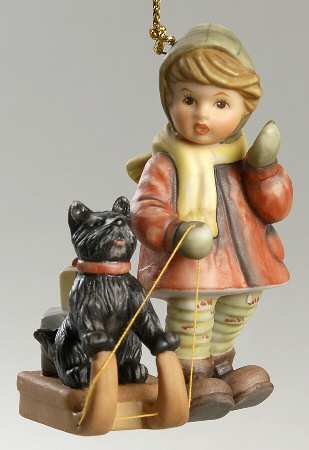 A Berta Hummel Christmas Sled Ride For Pup - Boxed