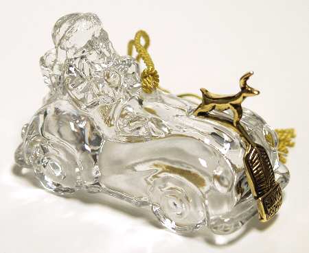 Crystal Santa Ornaments by Gorham Crystal