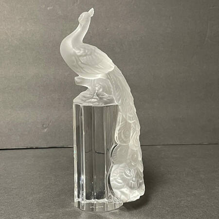 Crystal Animal Figurines Frosted Peacock - No Box