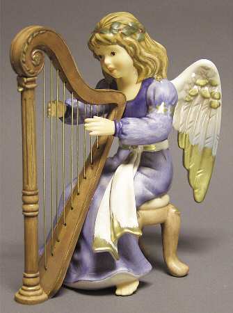 Angel Orchestra Angel Playing Harp - Boxed