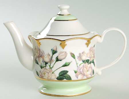Smithsonian Collection White Rose Tea Pot - No Box