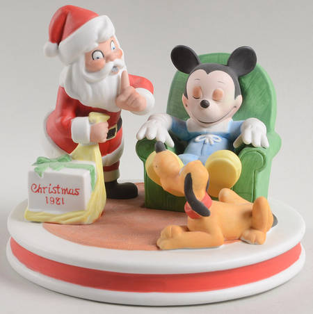 Disney Christmas Figurine Mickey, Pluto & Santa - No Box