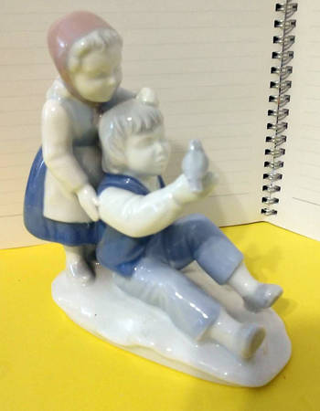 Gerold Porzellan Figurine Girl And Boy With Bird - No Box