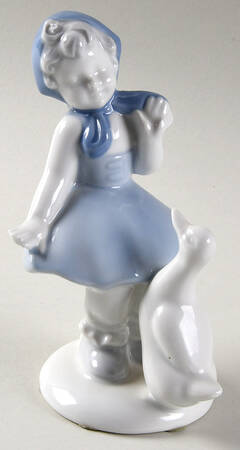 Gerold Porzellan Figurine Girl And Duck - No Box
