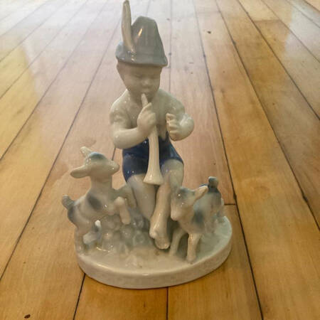 Gerold Porzellan Figurine Boy With Goats-Horn - No Box
