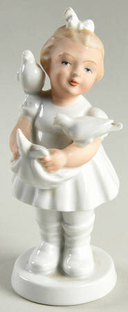 Gerold Porzellan Figurine Girl Feeding Birds - No Box