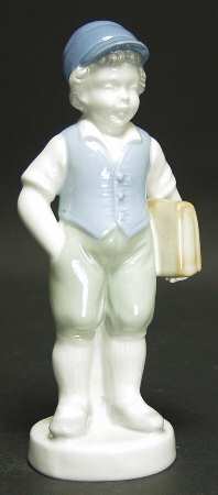 Gerold Porzellan Figurine School Boy With Book - No Box
