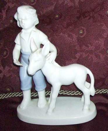 Gerold Porzellan Figurine Boy With Donkey - No Box