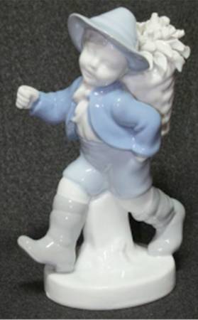 Gerold Porzellan Figurine Boy With Basket - No Box