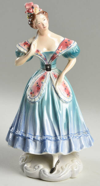 Peggy Porcher Figurines Dancing Lesson-Woman Pink Shawl - No Box