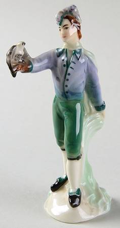 Peggy Porcher Figurines Man With Bird - No Box