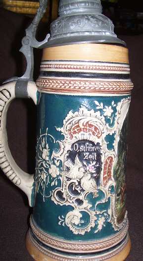 German Beer Steins O Zeit Der Liebe-Der Wanderer - No Box