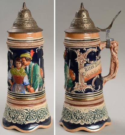 German Beer Steins Old Beer & Young Women - No Box 60