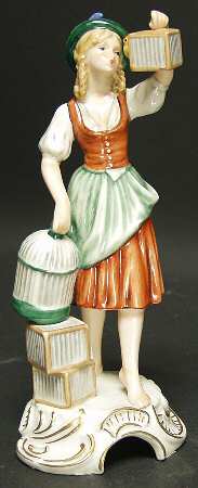 Gerhard Bochmann Figurines Girl With Birdcage - No Box
