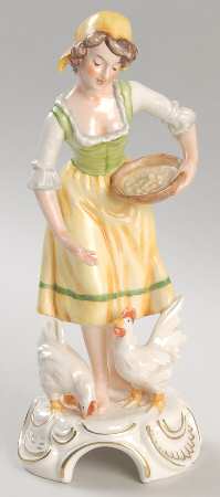 Gerhard Bochmann Figurines Girl With Chickens - No Box