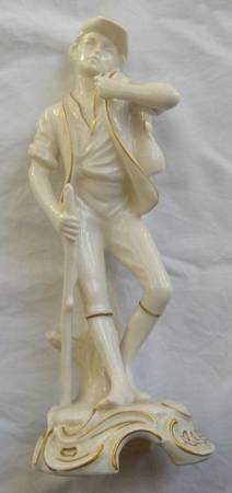 Gerhard Bochmann Figurines Cowboy With Bells-White&Gold - No Box