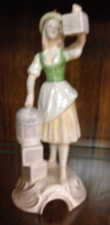 Gerhard Bochmann Figurines Girl With Birdcage-Green - No Box