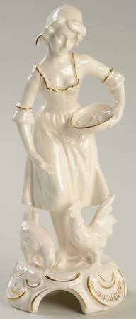 Gerhard Bochmann Figurines Girl With Chickens-White - No Box