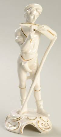 Gerhard Bochmann Figurines Boy With Scythe-White - No Box