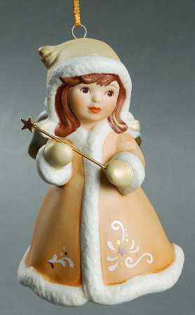 Angel Bell Ornaments Angel With Star-Champagne - No Box