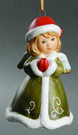 Angel Bell Ornaments Angel Praying-Green - With Box