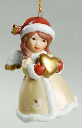 Angel Bell Ornaments Angelic Heart-Champagne - Boxed