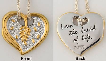 Gorham Sterling Jewelry I Am The Bread Of Life-Heart Pendant - No Box