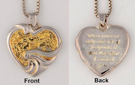 Gorham Sterling Jewelry Footprints In The Sand - Boxed