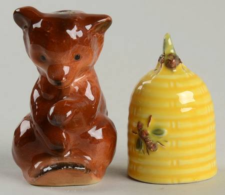 Goebel Figural Salt & Pepper Bear And Honey Comb - No Box