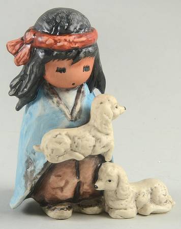 De Grazia Nativity Two Little Lambs-Shepherd Boy With Lambs - No Box