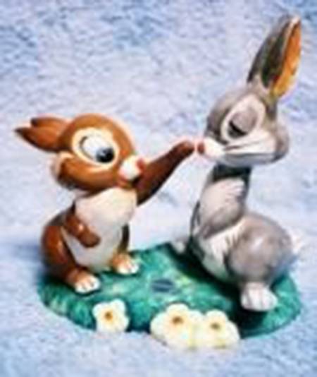 Walt Disney Figurines Caressing Rabbits - No Box