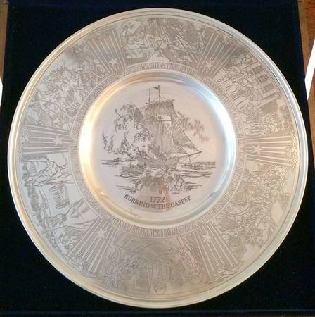 Bicentennial Plate-Sterling 1772 Burning Of The Gaspee - No Box