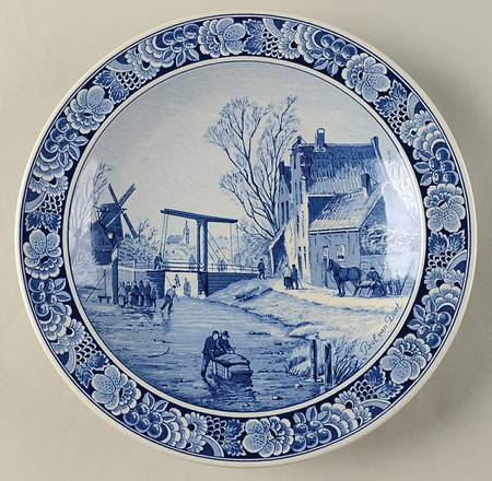 Dutch Landscape in Delft Blue by Royal Goedewaagen