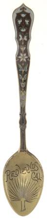 Souvenir Spoons Redlands California-Enamel - No Box