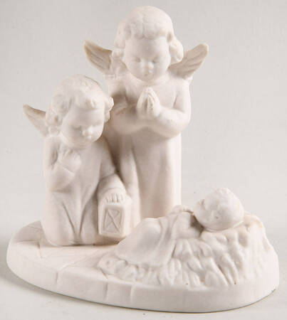 All White Figurines Angels With Jesus-Matte - No Box