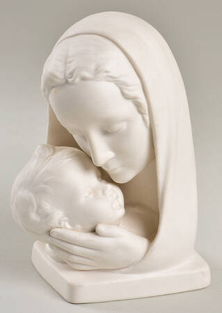 All White Figurines Madonna With Child Bust-Matte - No Box
