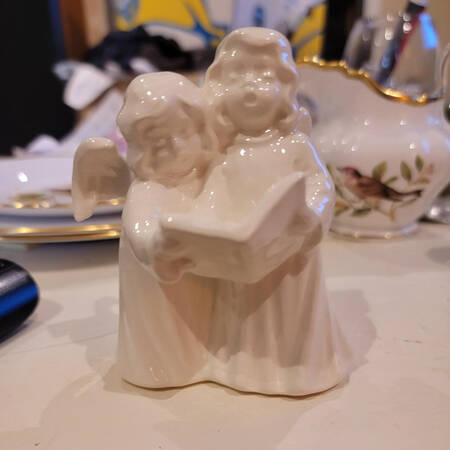All White Figurines Singing Angels - No Box