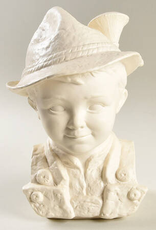 All White Figurines Bust Of Alpine Child - No Box
