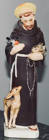 Holy Figurines (Hf Mark) Saint Francis With Fawn - Boxed