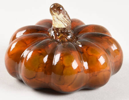 Pumpkin Patch Mini Amber Opaque Pumpkin - No Box