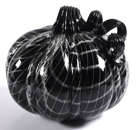 Pumpkin Patch Black & White Web Pumpkin - No Box