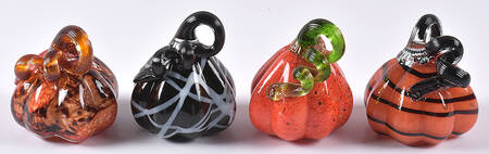 Pumpkin Patch Mini Orange/Black Gourd Set/4 - Boxed