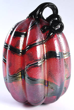 Pumpkin Patch Red Frosted Pumpkin - No Box