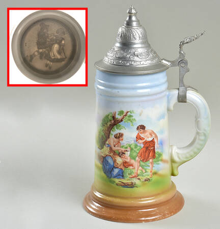 Neutettau Lithophane Steins Man,Woman,Cherub - No Box