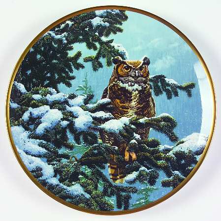 Noble Owls of America Winter Vigil - Boxed by Hamilton Collection