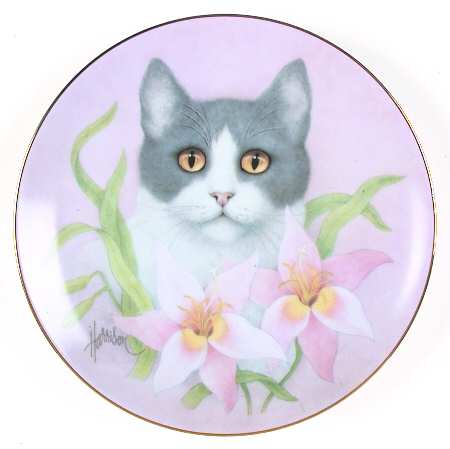 Petals & Purrs Pink Lilies - No Box by Hamilton Collection