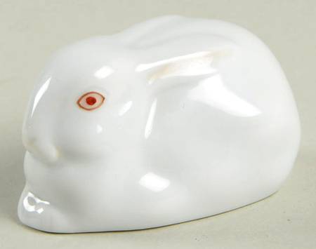 Rabbits & Bunnies (Single) Sitting Bunny-Natural/White - No Box